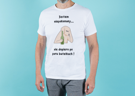 Koszulka z Nadrukiem: Pijany Pies i napis